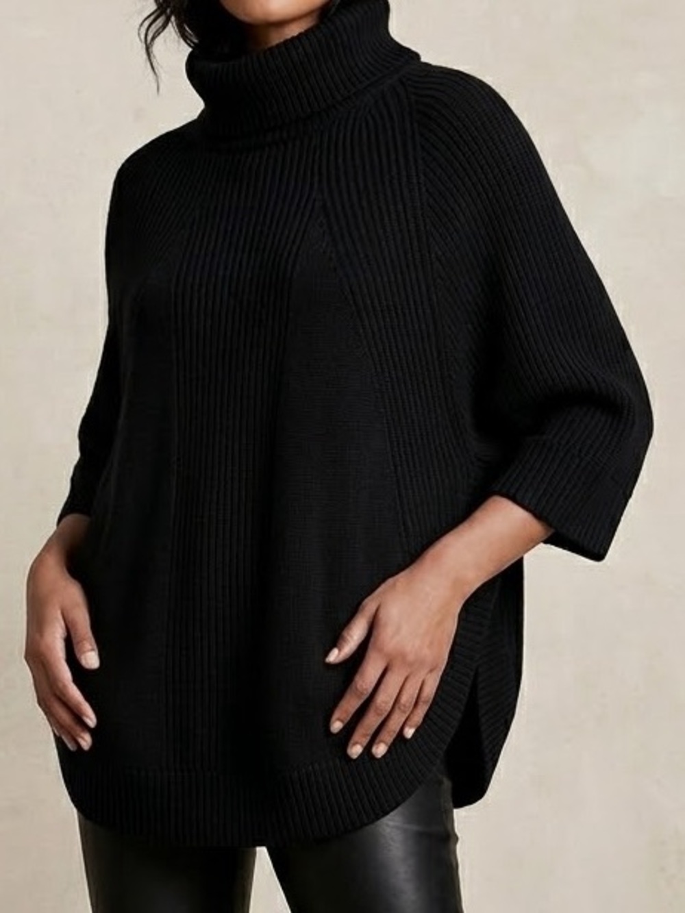 Laura's Turtleneck Poncho Sweater